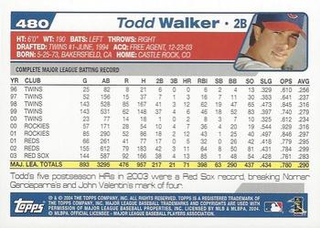 2004 Topps 1st Edition #480 Todd Walker Back