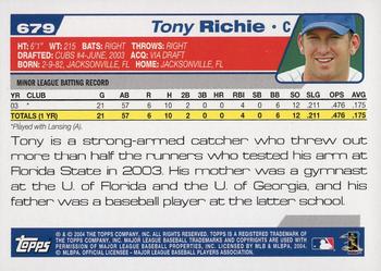 2004 Topps 1st Edition #679 Tony Richie Back