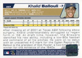 2004 Topps Chrome #227 Khalid Ballouli Back