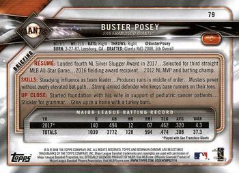 2018 Bowman - Blue #79 Buster Posey Back