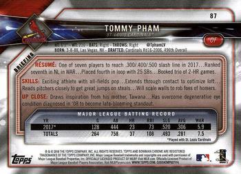 2018 Bowman - Red #87 Tommy Pham Back