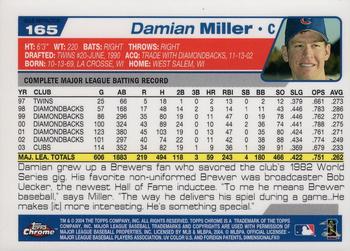 2004 Topps Chrome - Gold Refractors #165 Damian Miller Back