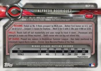 2018 Bowman - Chrome Prospects #BCP26 Alfredo Rodriguez Back
