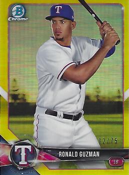 2018 Bowman - Chrome Prospects Canary Yellow Refractor #BCP122 Ronald Guzman Front