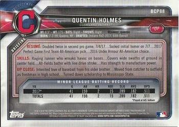 2018 Bowman - Chrome Prospects Gold Shimmer Refractor #BCP88 Quentin Holmes Back