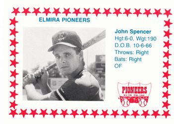 1988 Cain Elmira Pioneers #25 John Spencer Front