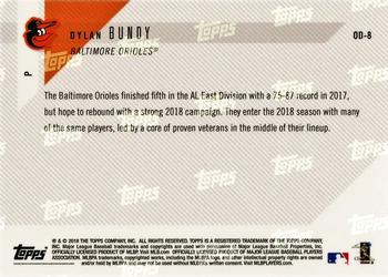 2018 Topps Now Road to Opening Day Baltimore Orioles #OD-8 Dylan Bundy Back