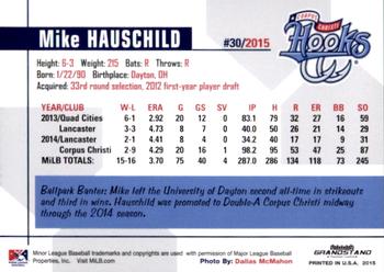 2015 Grandstand Corpus Christi Hooks #NNO Mike Hauschild Back