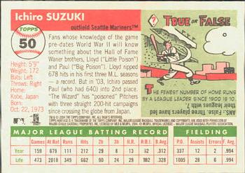 2004 Topps Heritage #50 Ichiro Suzuki Back