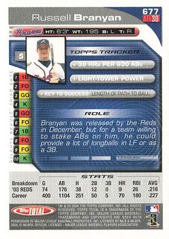 2004 Topps Total - Silver #677 Russell Branyan Back