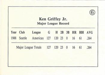 1989 The Kid (unlicensed) #6 Ken Griffey Jr. Back