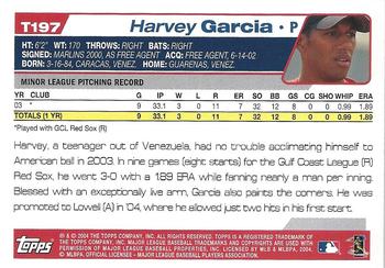 2004 Topps Traded & Rookies - Blue #T197 Harvey Garcia Back