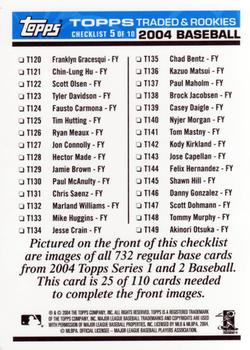 2004 Topps Traded & Rookies - Checklists Puzzle Blue Backs #25 Checklist 5 of 10 Back