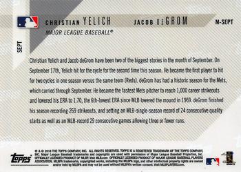 2018 Topps Now - Card of the Month #M-SEPT Christian Yelich/Jacob deGrom Back