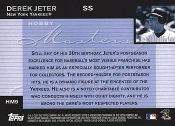 2004 Topps - Hobby Masters #HM9 Derek Jeter Back