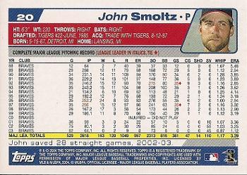 2004 Topps Opening Day #20 John Smoltz Back