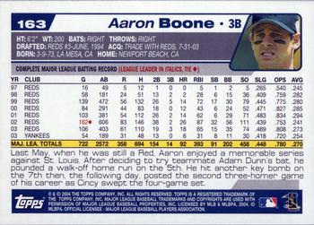 2004 Topps Opening Day #163 Aaron Boone Back