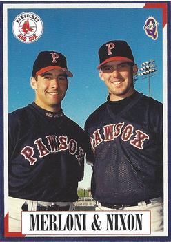 1998 Blueline Q-Cards Pawtucket Red Sox #30 Lou Merloni / Trot Nixon Front