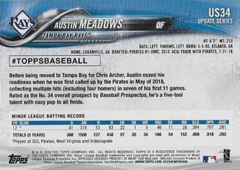 2018 Topps Update #US34 Austin Meadows Back