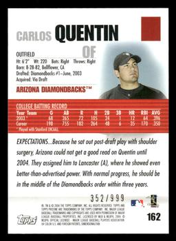 2004 Topps Pristine #162 Carlos Quentin Back