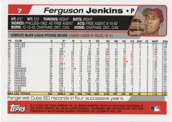 2004 Topps Retired Signature Edition #7 Fergie Jenkins Back