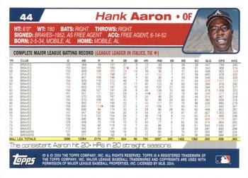 2004 Topps Retired Signature Edition #44 Hank Aaron Back