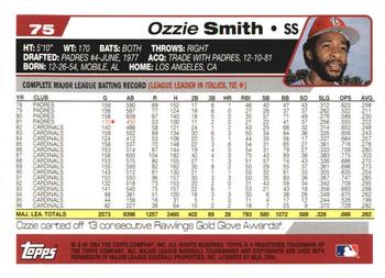2004 Topps Retired Signature Edition #75 Ozzie Smith Back