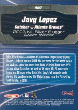 2004 Topps Total - Total Award Winners #AW7 Javy Lopez Back