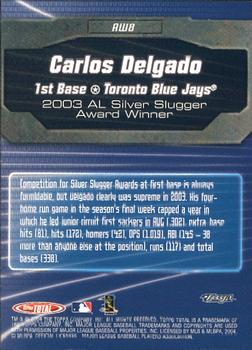 2004 Topps Total - Total Award Winners #AW8 Carlos Delgado Back