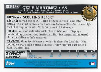 2010 Bowman Chrome - Prospects Autographs #BCP184 Ozzie Martinez Back