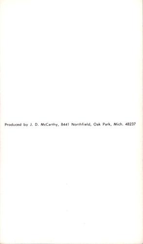 1968 JD McCarthy Postcards #NNO Cisco Carlos Back