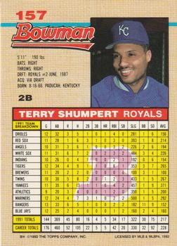 1992 Bowman #157 Terry Shumpert Back