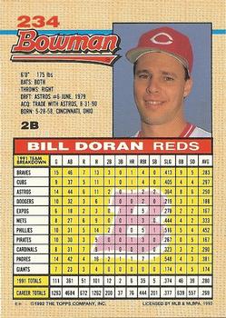 1992 Bowman #234 Bill Doran Back