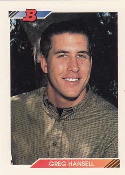 1992 Bowman #314 Greg Hansell Front