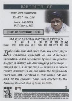 2004 Topps Tribute HOF #3 Babe Ruth Back