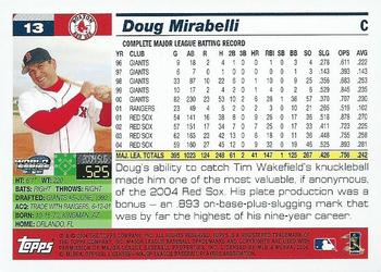2004 Topps World Champions Boston Red Sox #13 Doug Mirabelli Back