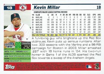 2004 Topps World Champions Boston Red Sox #18 Kevin Millar Back