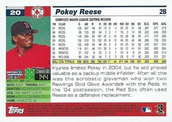 2004 Topps World Champions Boston Red Sox #20 Pokey Reese Back