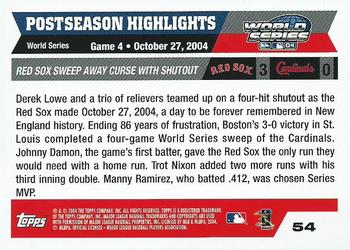 2004 Topps World Champions Boston Red Sox #54 Team Celebration Back