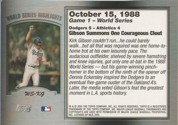 2004 Topps - World Series Highlights (Series One) #WS-KG Kirk Gibson Back