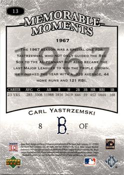 2004 Upper Deck Legends Timeless Teams #13 Carl Yastrzemski Back