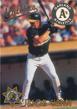 1995 Oakland Athletics Police #4 Jason Giambi Front