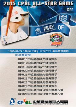 2015 CPBL #277 Chien-Ming Chang Back
