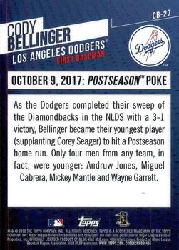 2018 Topps - Cody Bellinger Highlights #CB-27 October 9, 2017: Postseason Poke Back