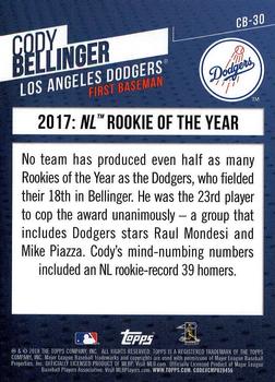 2018 Topps - Cody Bellinger Highlights #CB-30 2017: NL Rookie of the Year Back