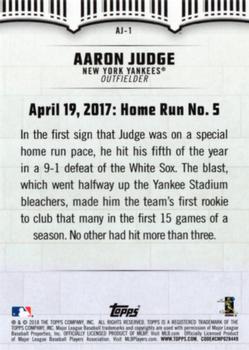 2018 Topps - Aaron Judge Highlights #AJ-1 Aaron Judge Back