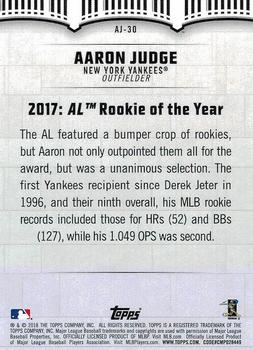 2018 Topps - Aaron Judge Highlights #AJ-30 Aaron Judge Back