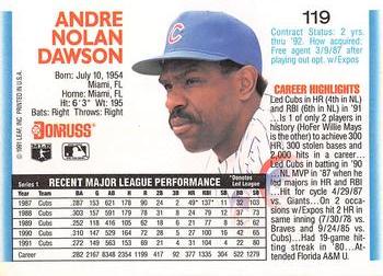 1992 Donruss #119 Andre Dawson Back
