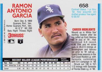 1992 Donruss #658 Ramon Garcia Back
