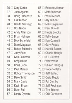 1992 Donruss #80 Checklist: 1-79 Back